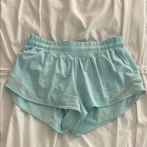 Light Blue Lululemon Hotty Hot Low-Rise Lined Short 2.5”